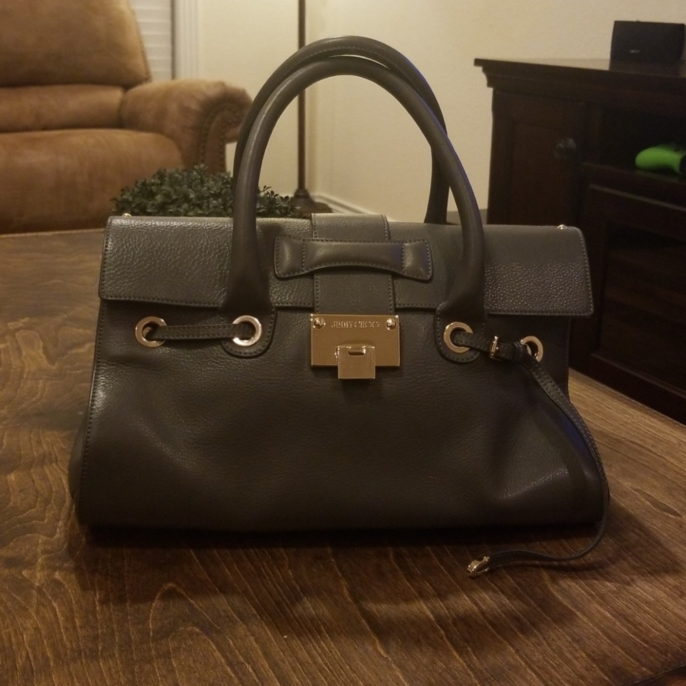 Jimmy Choo Grainy Calfskin Large Rosalie satchel